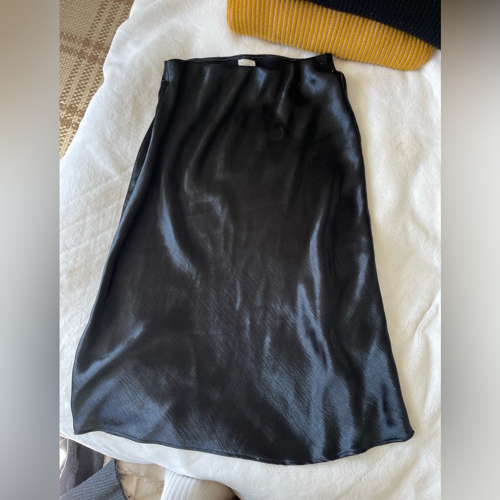 Target black satin midi skirt